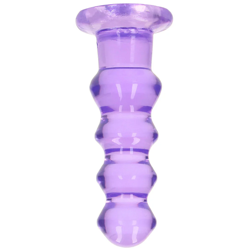 RealRock Crystal Clear Jelly 5.5 Inch Curvy Dildo in Purple - Image 2