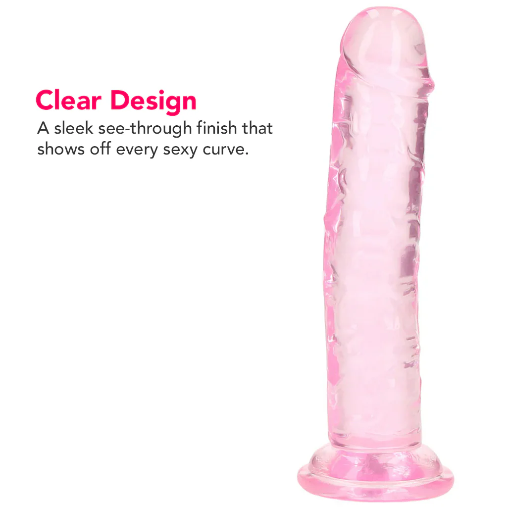 RealRock Crystal Clear Jelly 6 Inch Dildo in Pink - Image 2