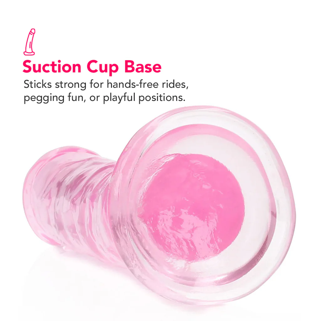 RealRock Crystal Clear Jelly 6 Inch Dildo in Pink - Image 5