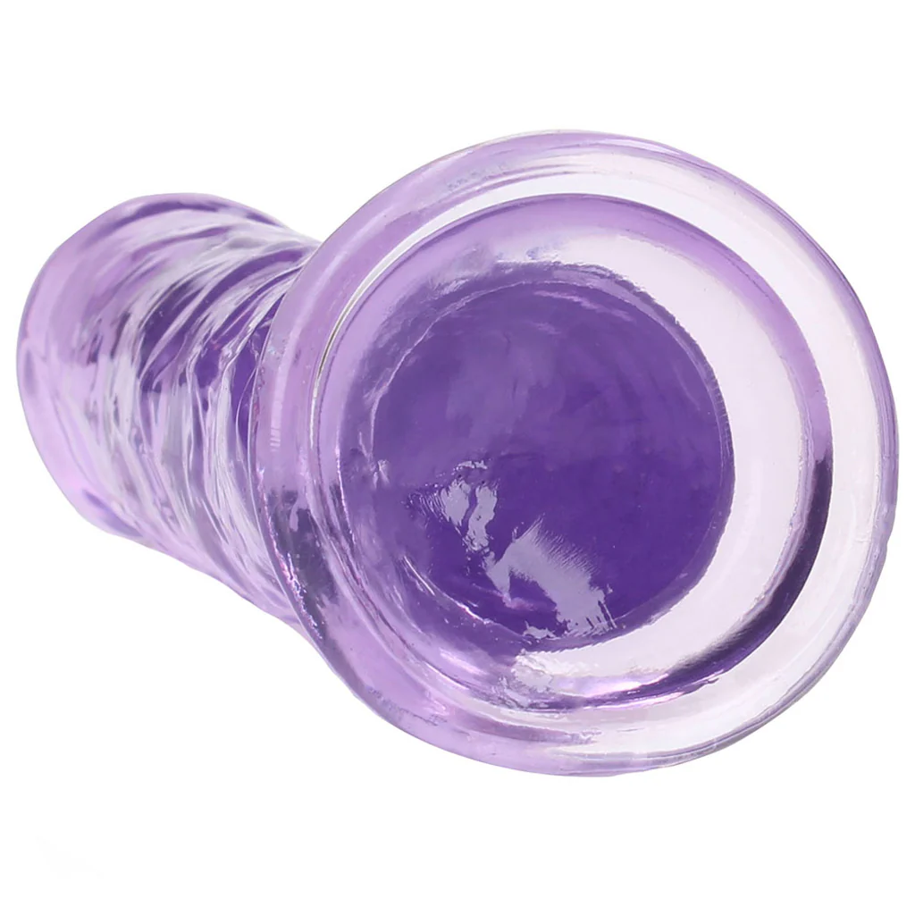 RealRock Crystal Clear Jelly 7 Inch Dildo in Purple - Image 5