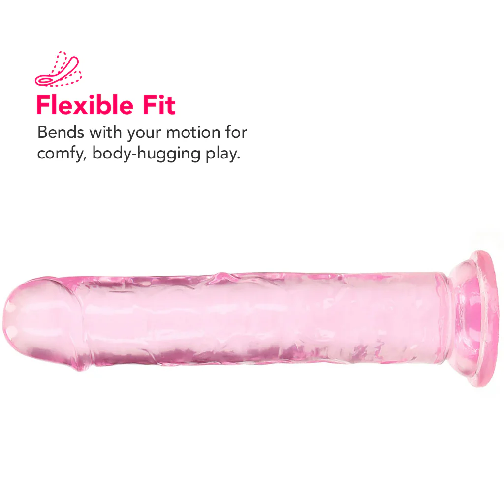 RealRock Crystal Clear Jelly 7 Inch Dildo in Pink - Image 3