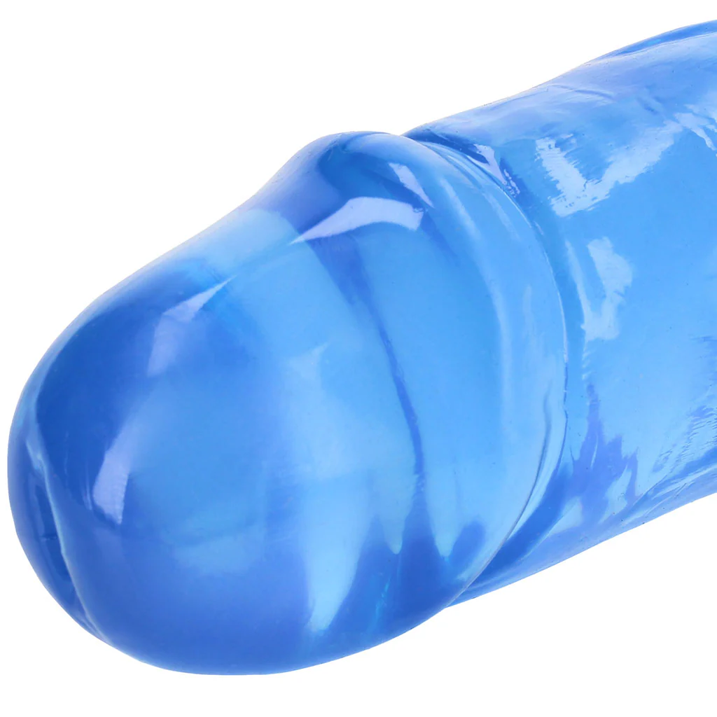 RealRock Crystal Jelly 18 Inch Double Dildo in Blue - Image 2