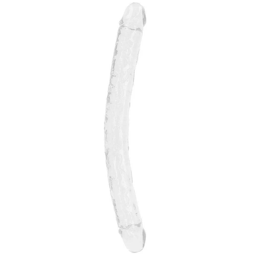 RealRock Crystal Jelly 18 Inch Double Dildo in Clear