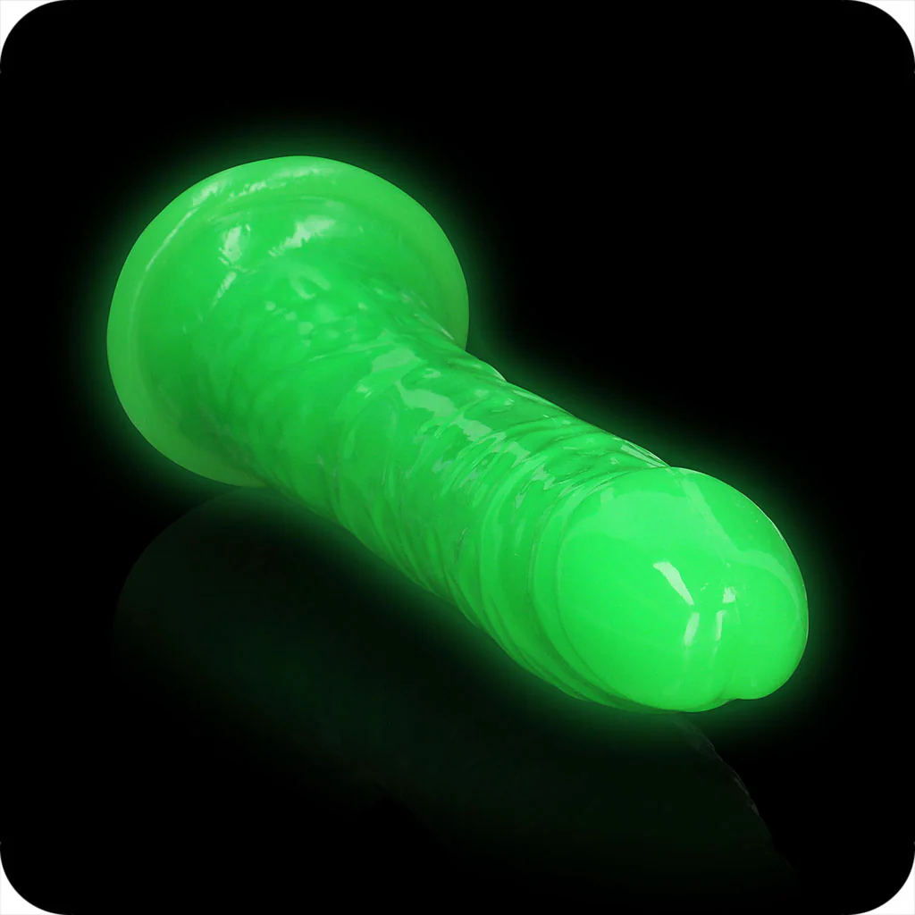 RealRock Glow In The Dark 10 Inch Slim Dildo in Green - Image 8