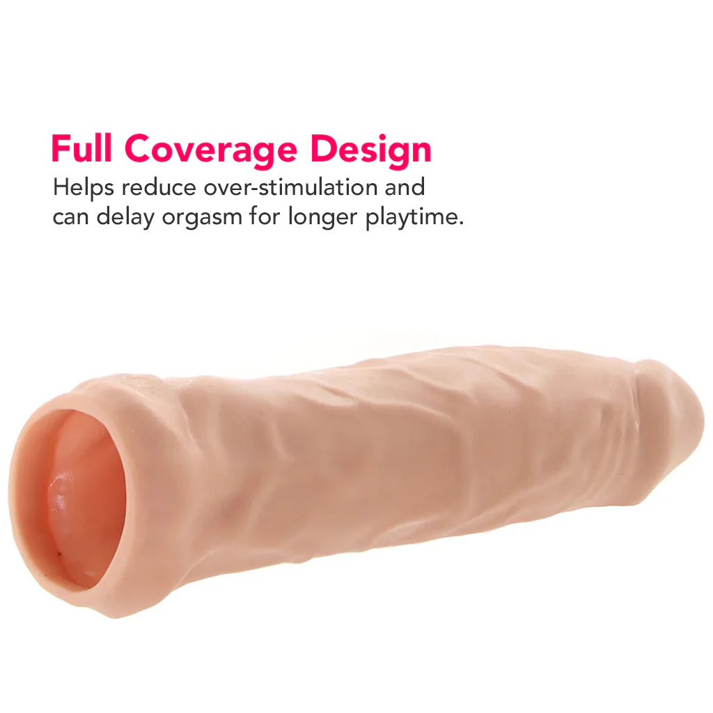 RealRock Penis Sleeve 6 Inch Extender in White - Image 5