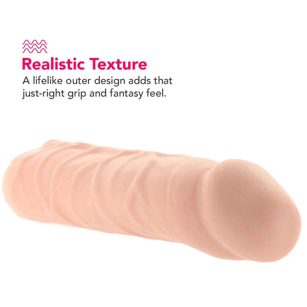 RealRock Penis Sleeve 7 Inch Extender in White - Image 5