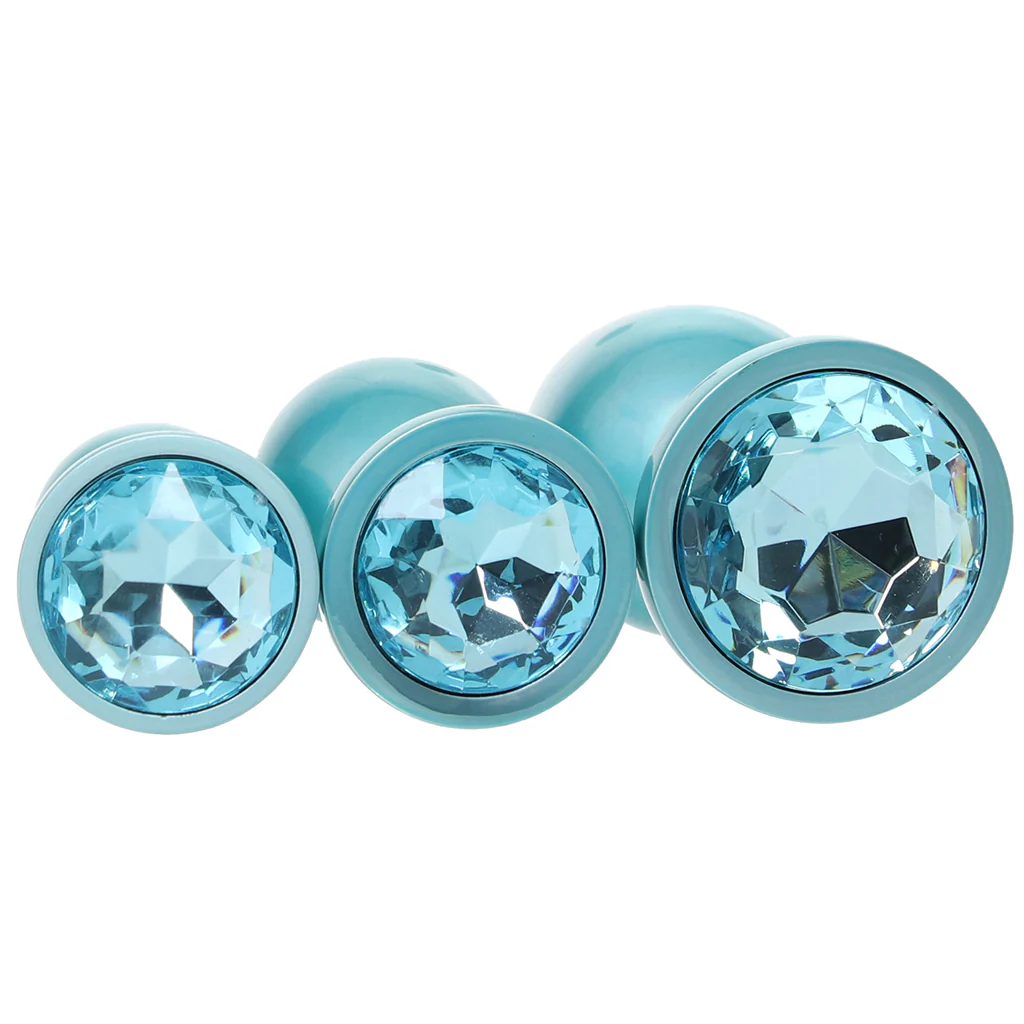 Rear Assets 3 Piece Metal Butt Plug Kit in Teal - Image 5