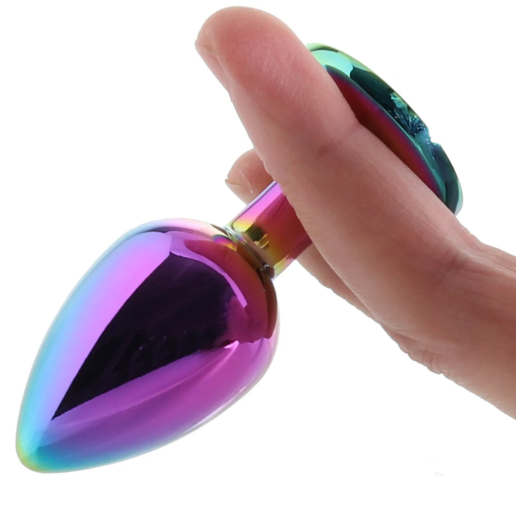 Rear Assets Round Gem Metal Plug Kit in Rainbow - Image 4