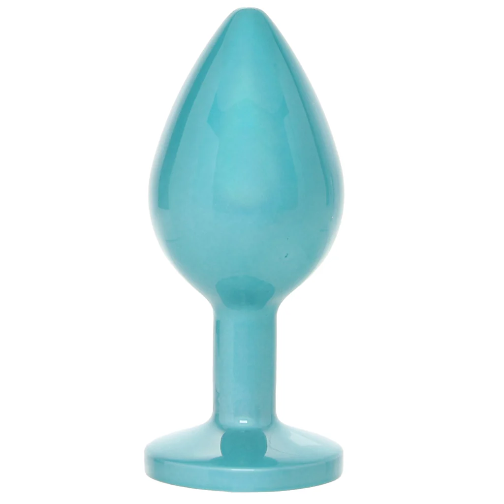 Rear Assets Small Metal Butt Plug in Teal - Image 3