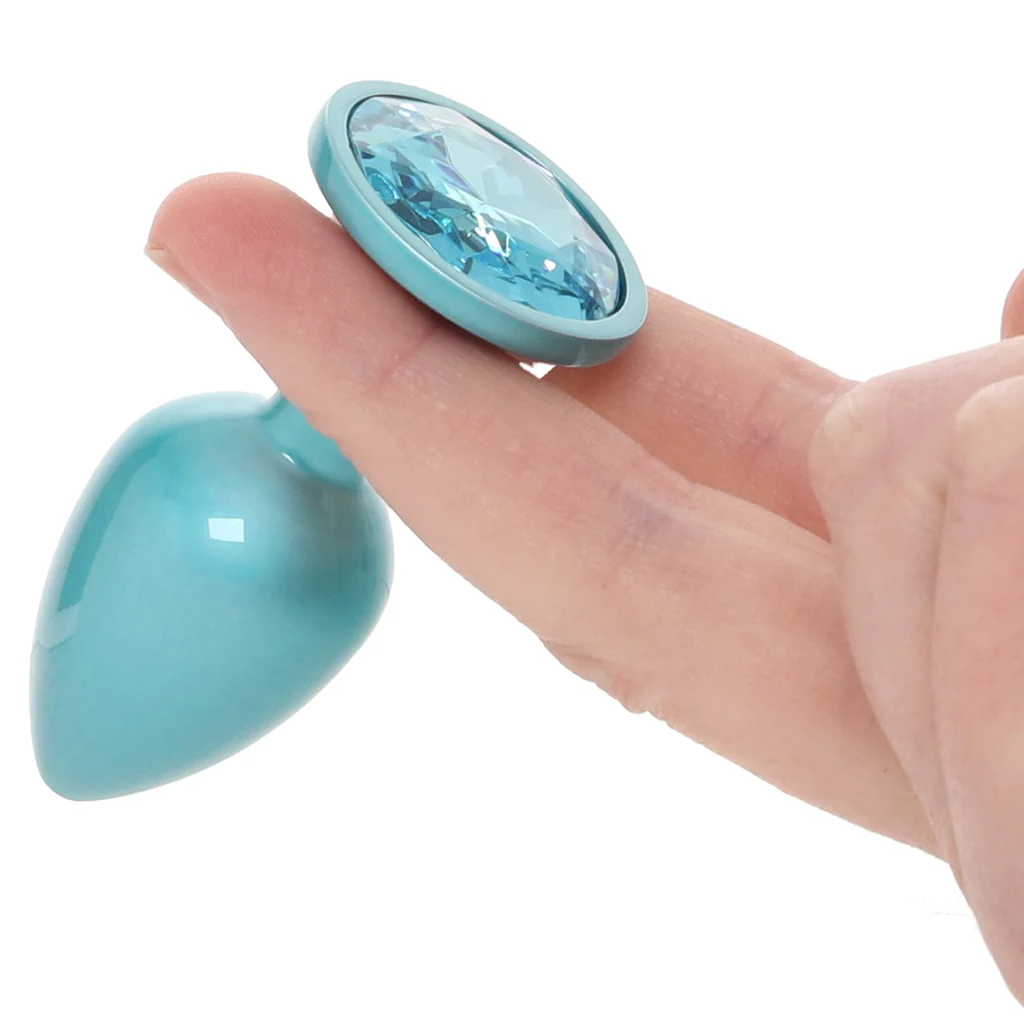 Rear Assets Small Metal Butt Plug in Teal - Image 7