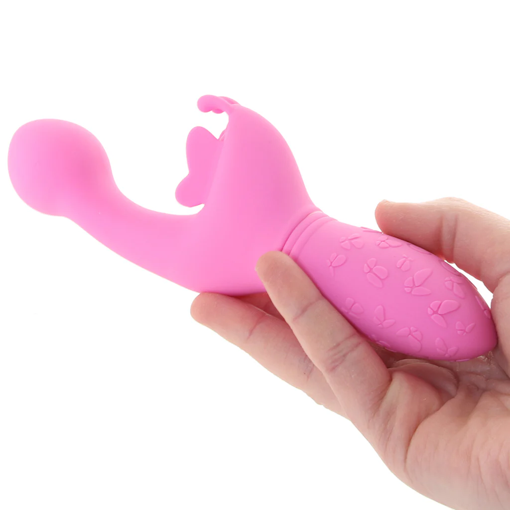 Rechargeable Butterfly Kiss Vibrator in Pink - Image 4