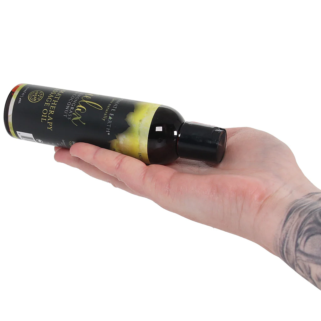 Relax Massage Oil 4oz/120ml in Lemongrass & Coconut - Image 6