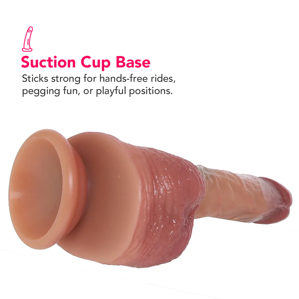 Renaissance DaVinci 8 Inch Sliding Foreskin Dildo in Tan - Image 5