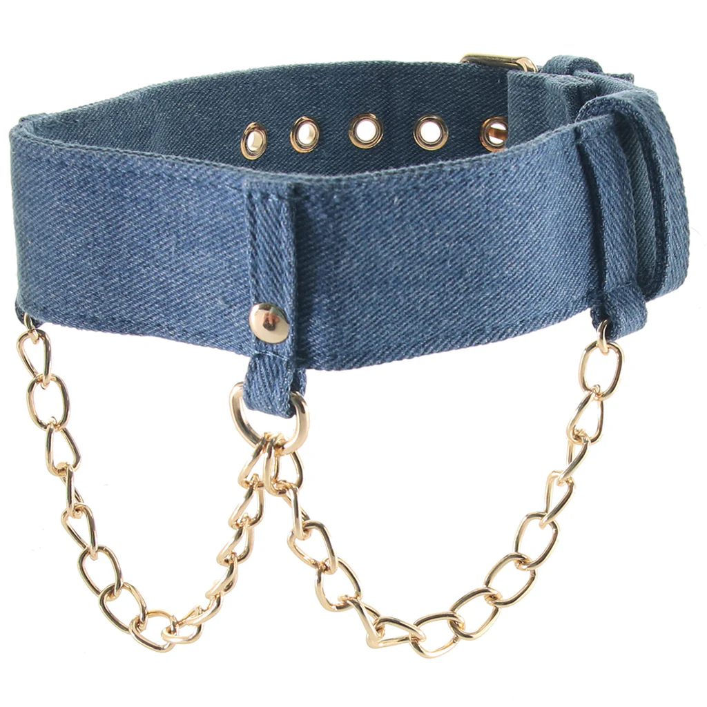 Ride 'Em Denim Collar With Leash - Image 4