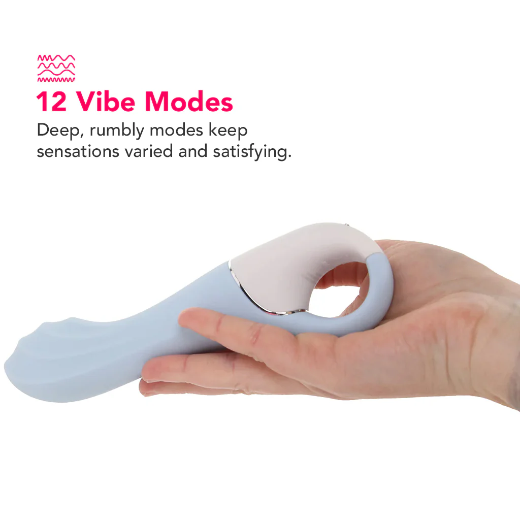 Satisfyer Air Pump Vibrator 5+ G-Spot Vibe in Blue - Image 4