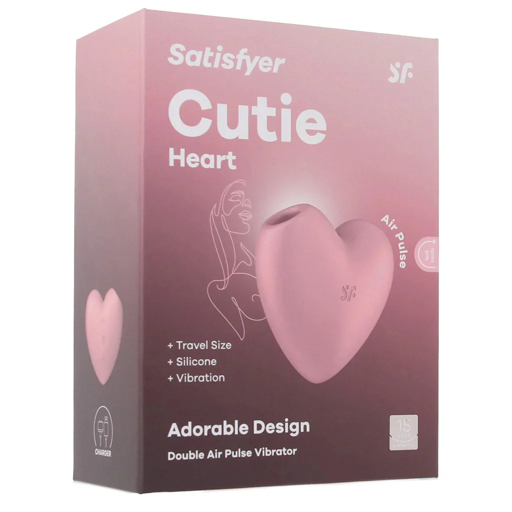Satisfyer Cutie Heart Air Pulse Stimulator in Light Red - Image 9
