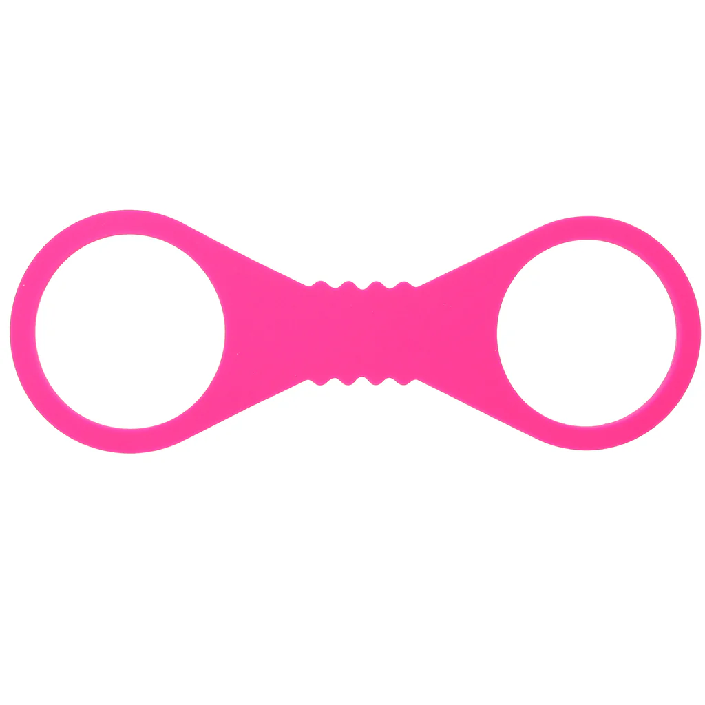 Sex & Mischief Hot Pink Silicone Cuffs in Large - Image 3