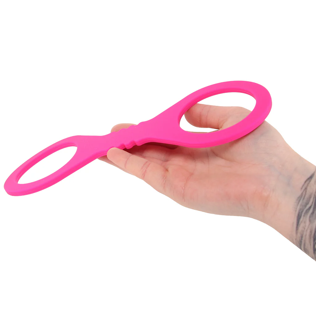 Sex & Mischief Hot Pink Silicone Cuffs in Small - Image 4