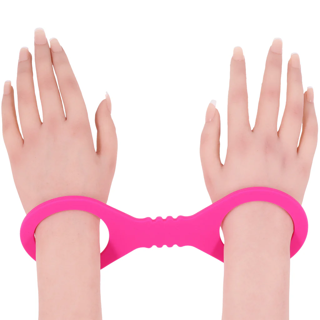 Sex & Mischief Hot Pink Silicone Cuffs in Small - Image 6