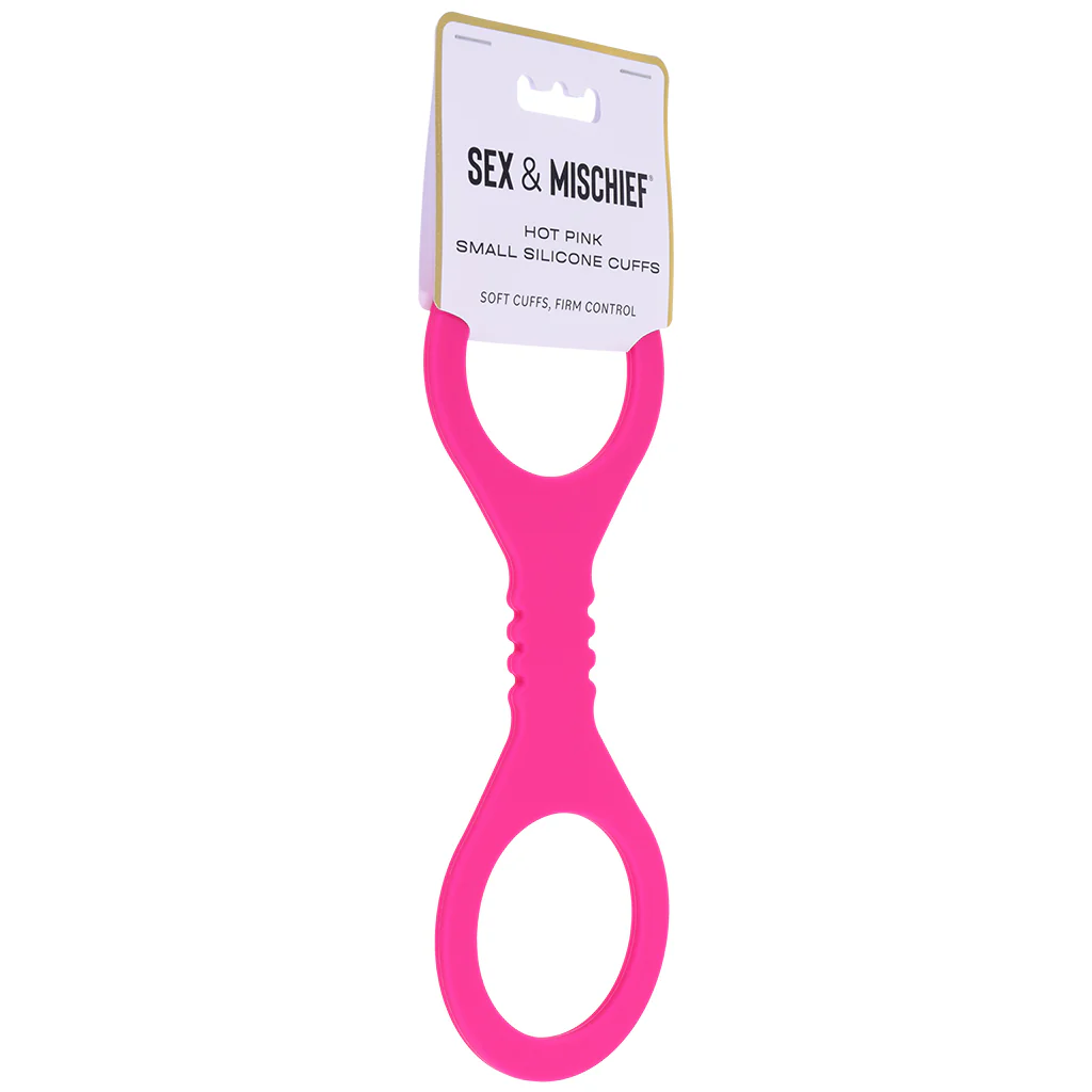 Sex & Mischief Hot Pink Silicone Cuffs in Small - Image 9