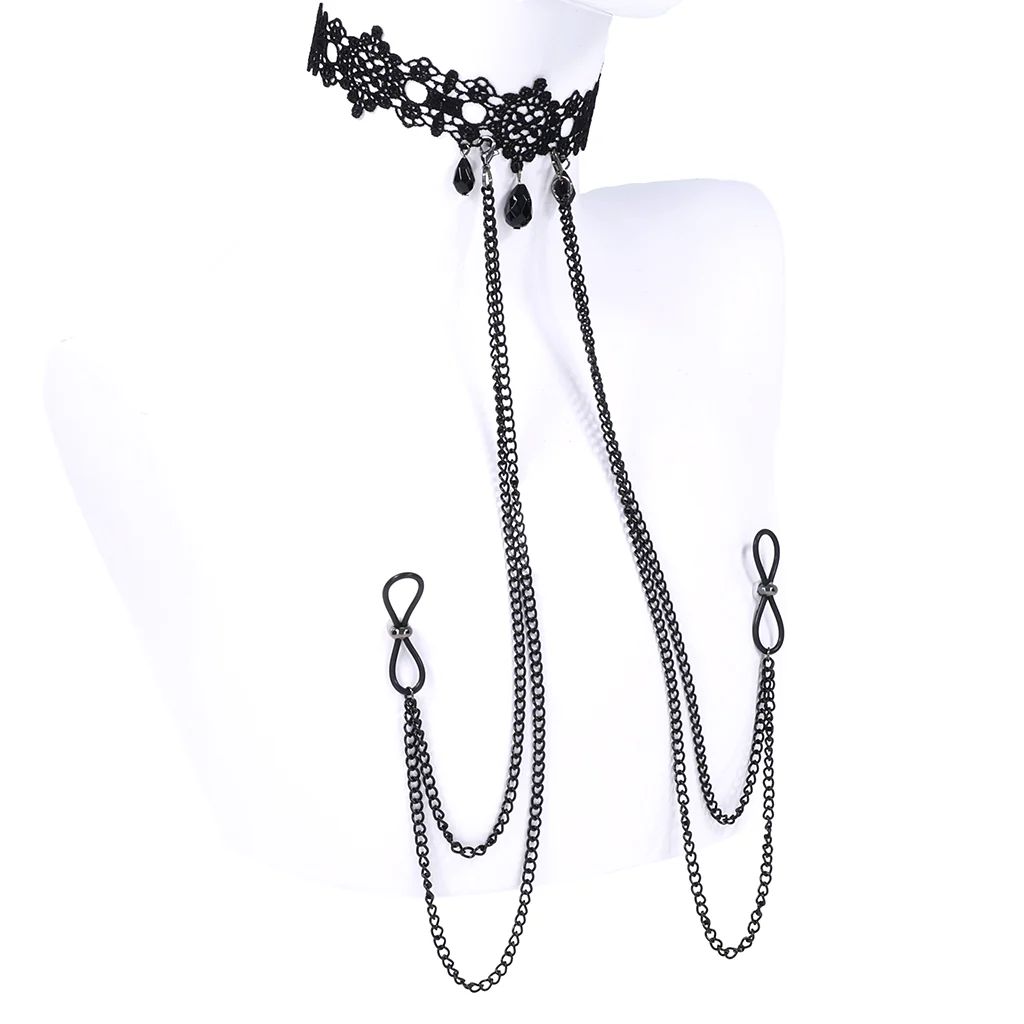 Sex & Mischief Lace Collar with Nipple Ties - Image 5
