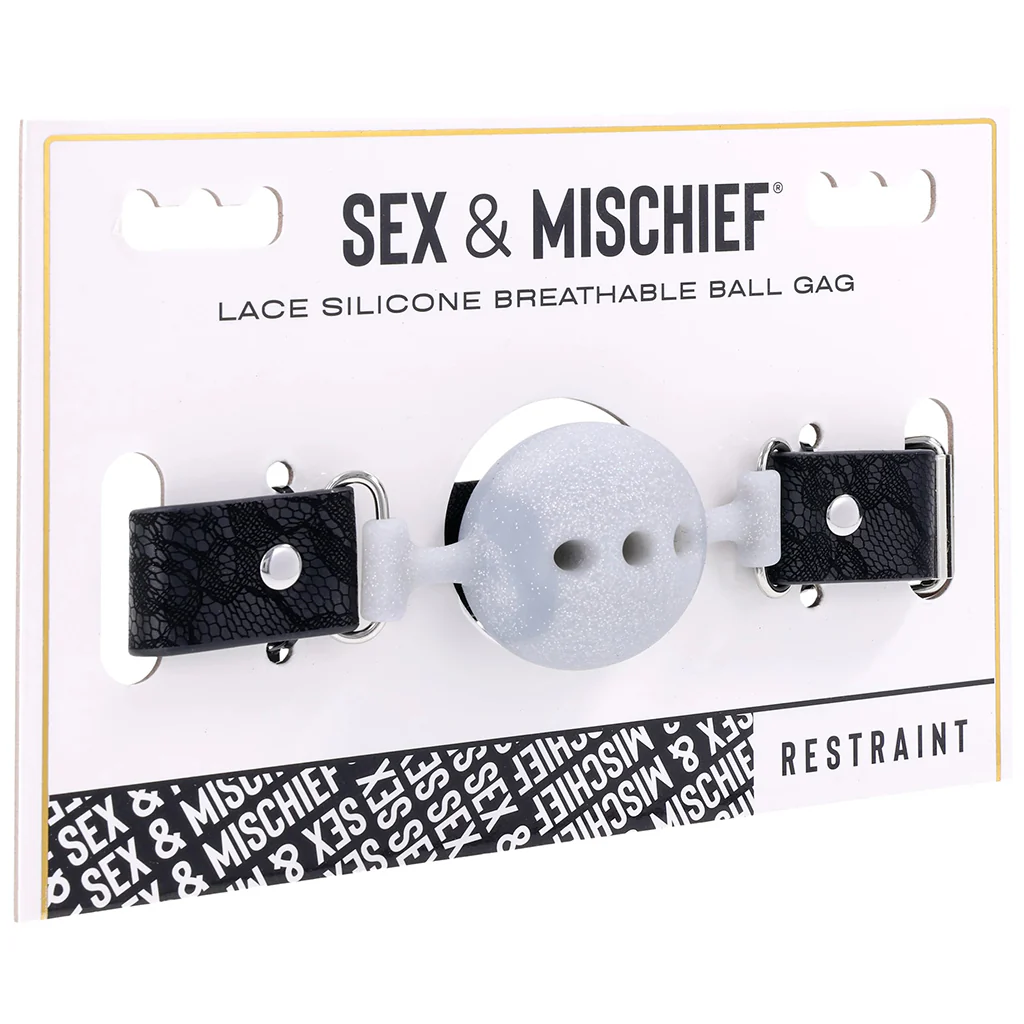 Sex & Mischief Lace Silicone Breathable Ball Gag - Image 9