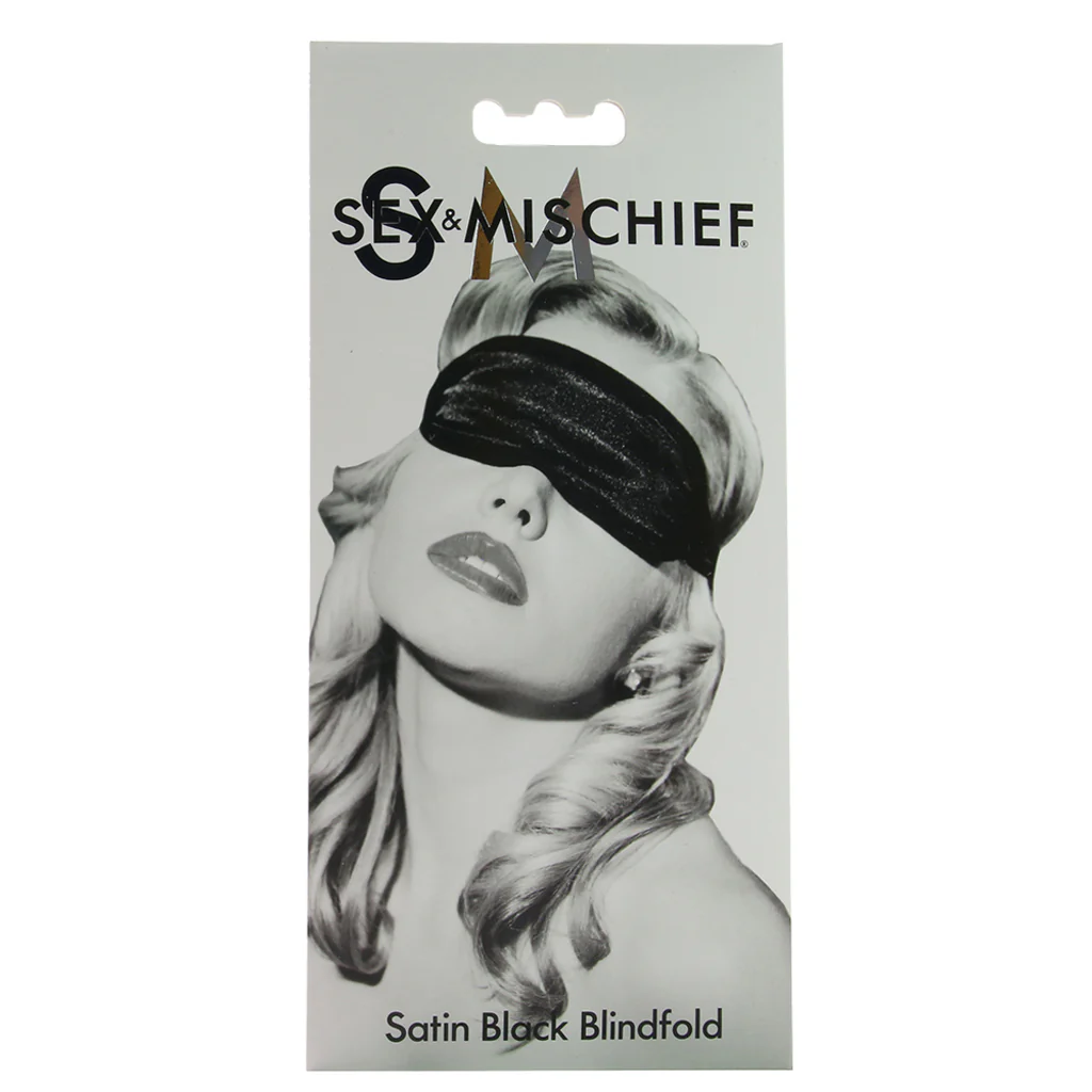 Sex & Mischief Satin Blindfold in Black - Image 6