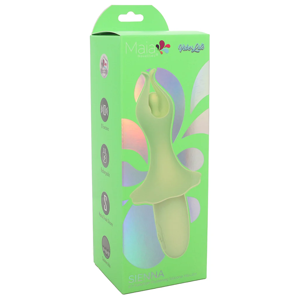 Sienna Fluttering Silicone Vibe in Green - Image 6