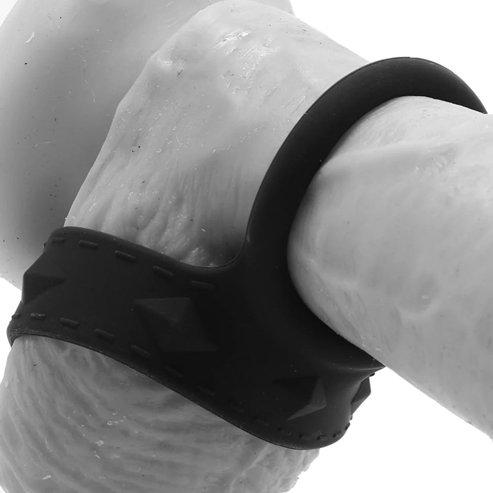 Blue Line Silicone Duo Snap Cock & Ball Ring - Image 2