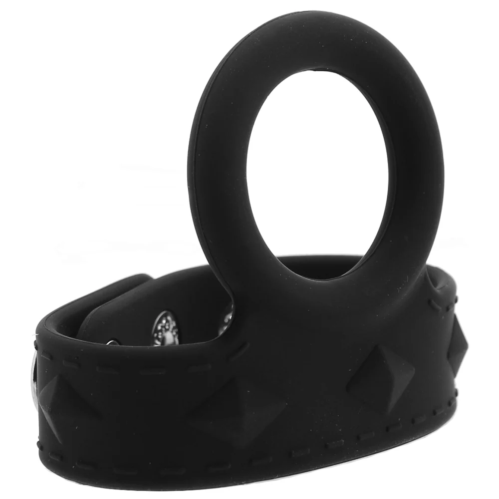 Blue Line Silicone Duo Snap Cock & Ball Ring - Image 3