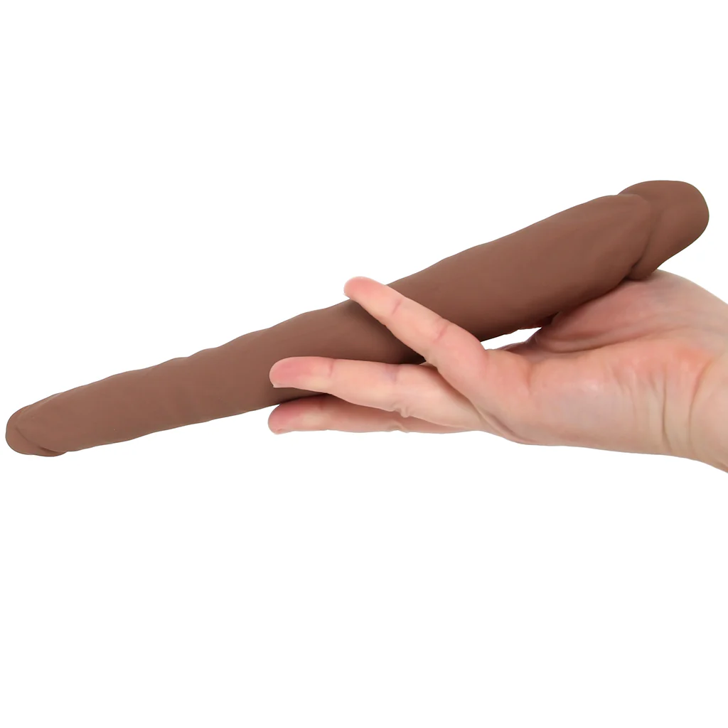 Silicone Studs Bend & Hold 12 Inch Dildo in Brown - Image 4