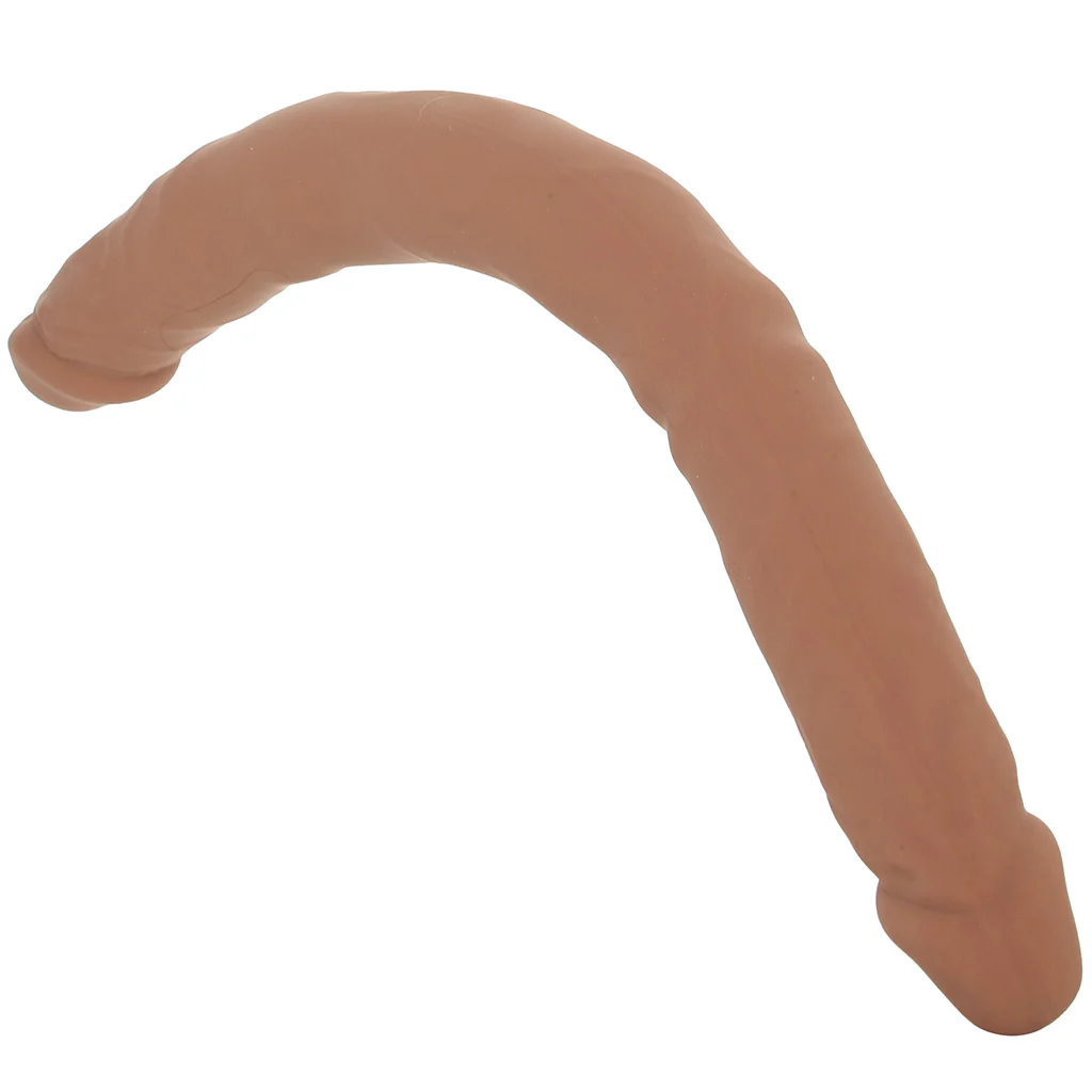 Silicone Studs Bend & Hold 16 Inch Double Dildo in Brown - Image 2