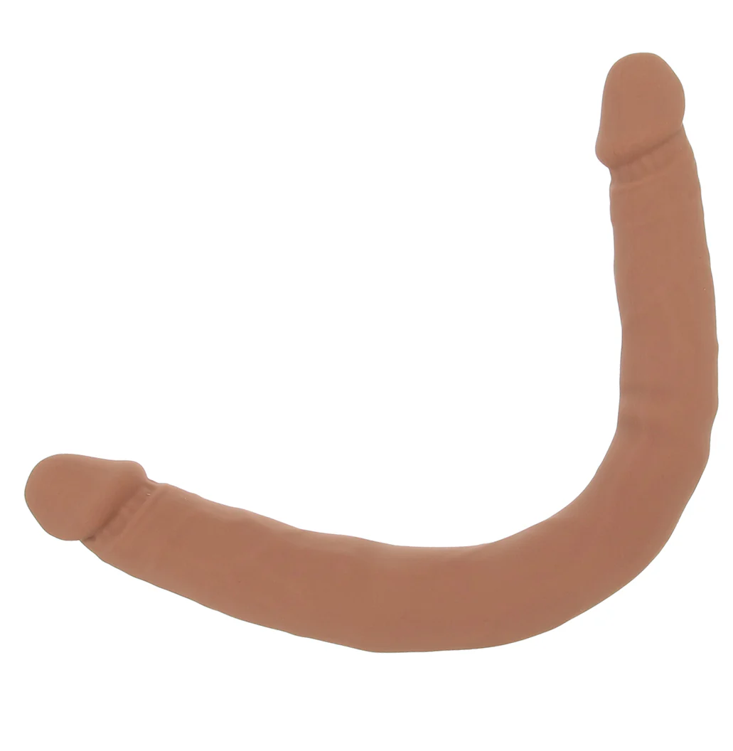 Silicone Studs Bend & Hold 16 Inch Double Dildo in Brown - Image 6