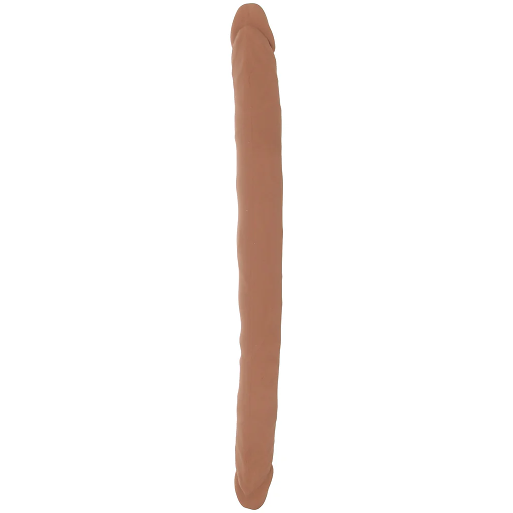 Silicone Studs Bend & Hold 16 Inch Double Dildo in Brown - Image 8