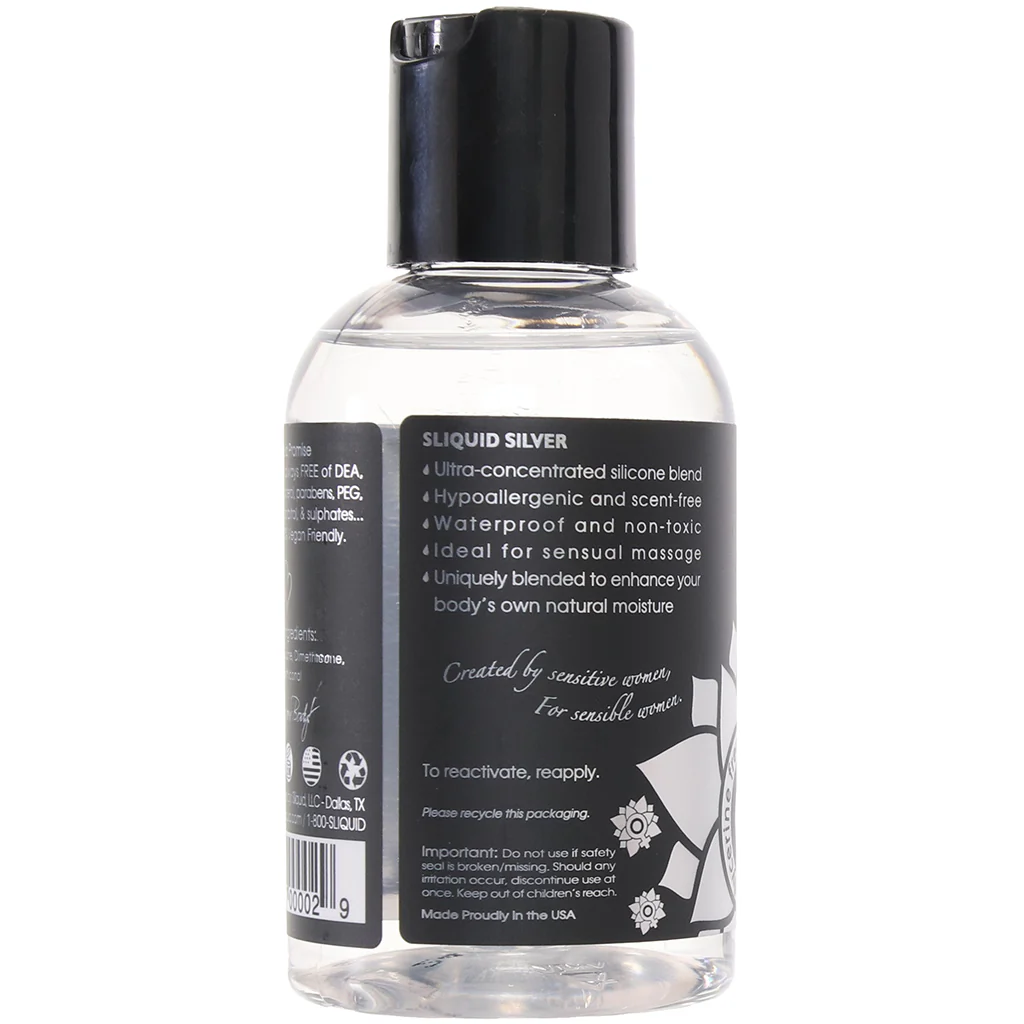 Silver Silicone Intimate Lubricant in 4.2oz/125ml - Image 3