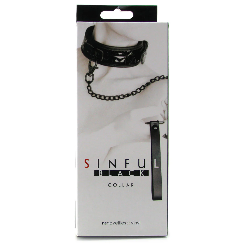 Sinful Collar with Leash in Black - Image 6