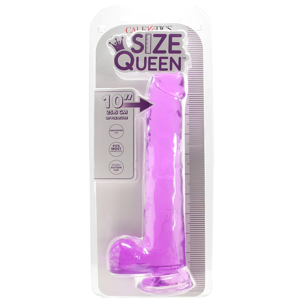 Size Queen 10 Inch Jelly Dildo in Purple - Image 6