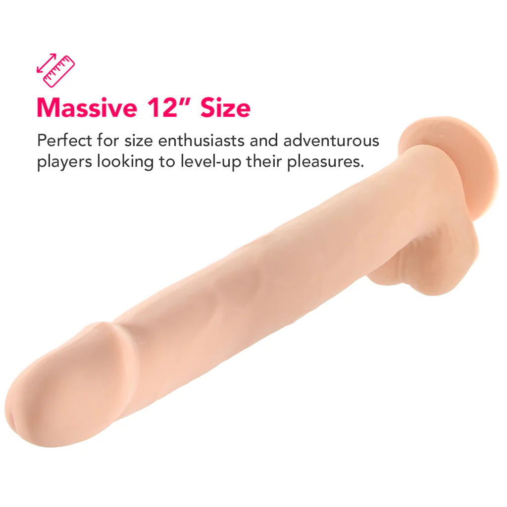 Size Queen 12 Inch Dildo in Ivory - Image 2