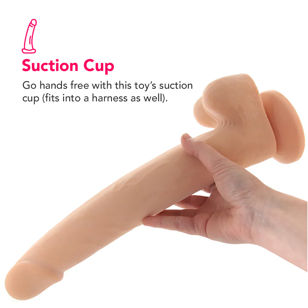 Size Queen 12 Inch Dildo in Ivory - Image 4