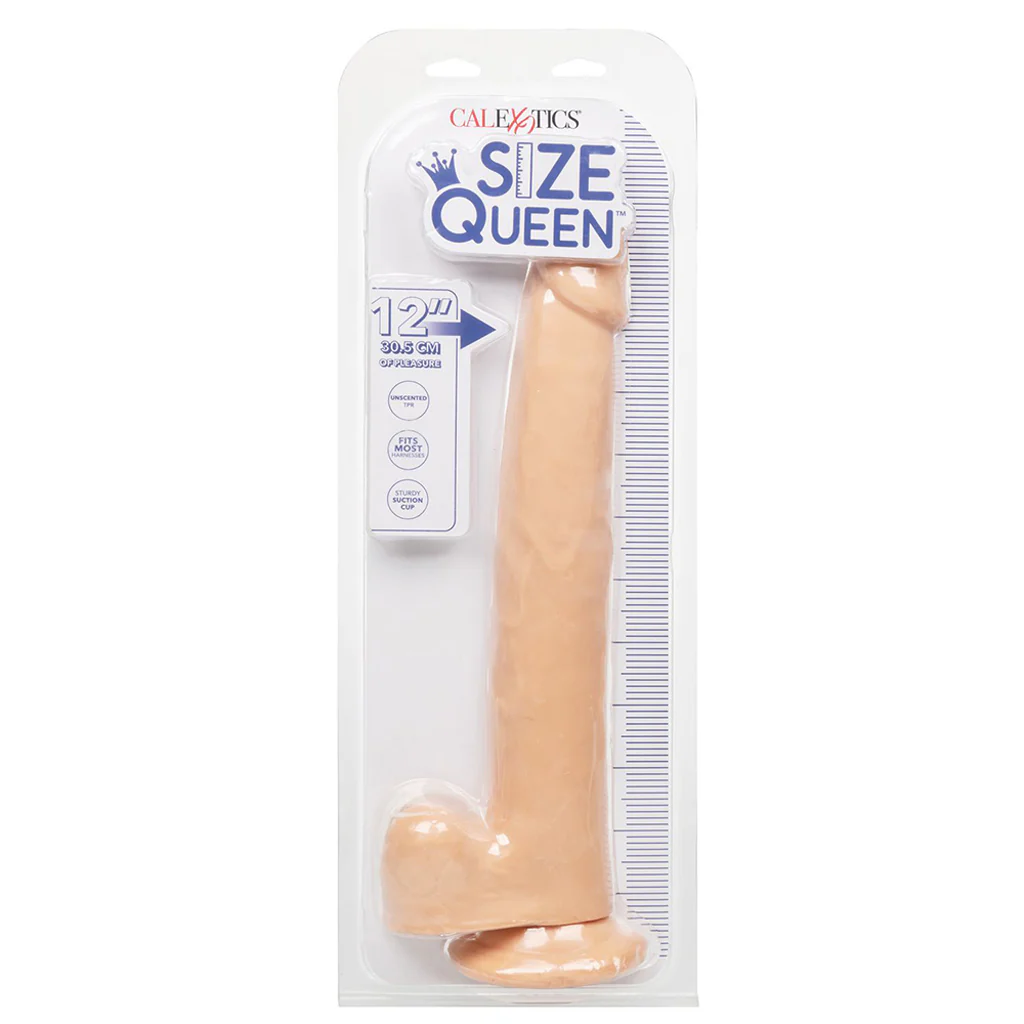 Size Queen 12 Inch Dildo in Ivory - Image 6