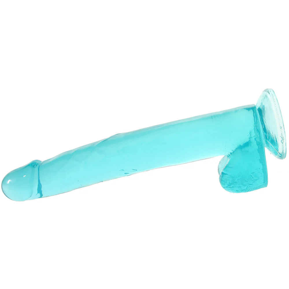 Size Queen 12 Inch Jelly Dildo in Blue - Image 5