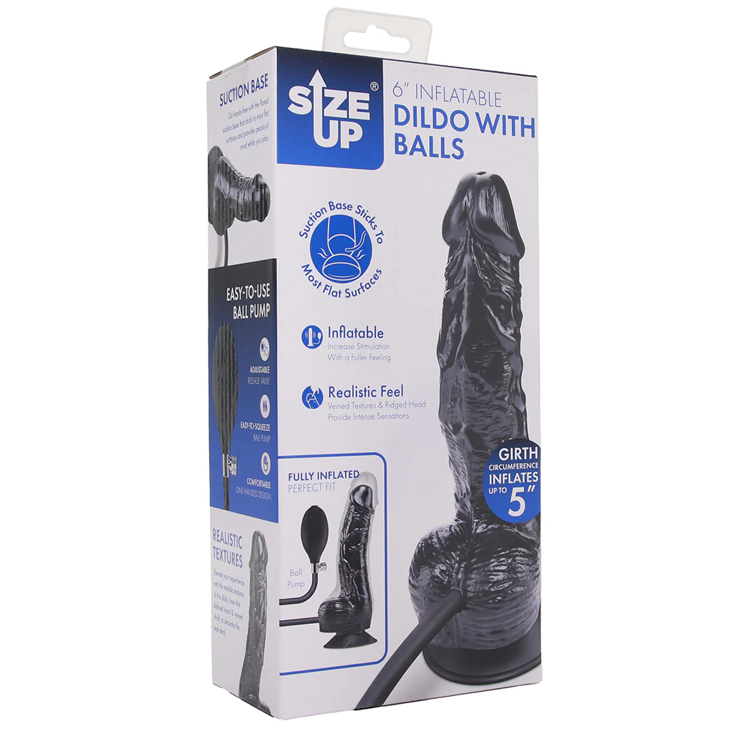 Size Up 6 Inch Inflatable Dildo with Balls - Image 6