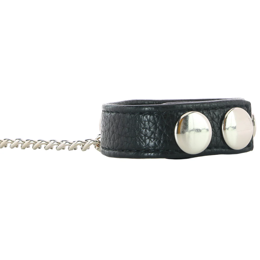 Blue Line Snap Cock Ring with Leash - Image 5