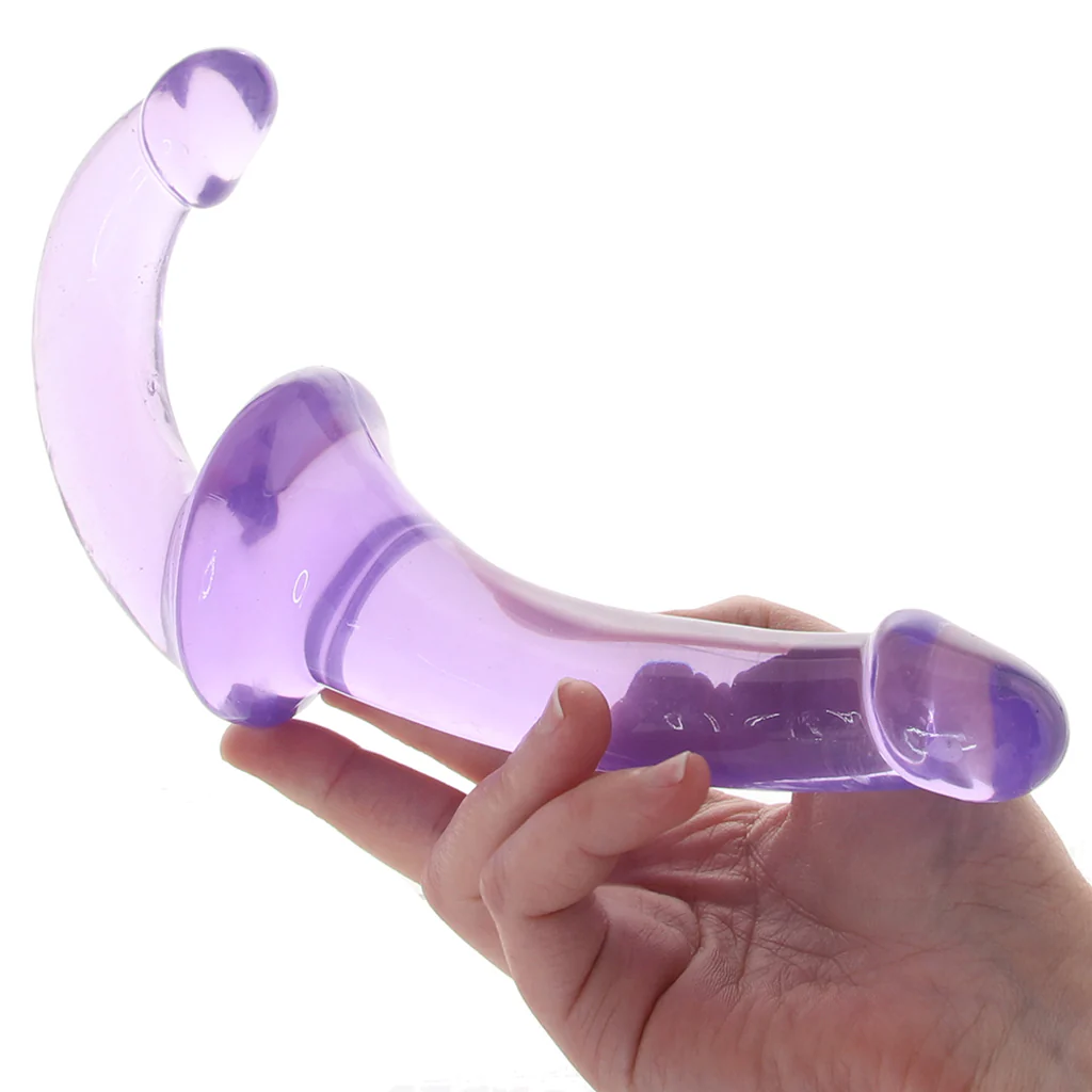 Strapless Strap-On Wearable Jelly Dildo in Purple - Image 4