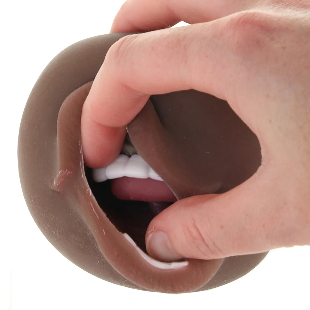 Stroke It Anatomical Mouth Stroker in Brown - Image 2