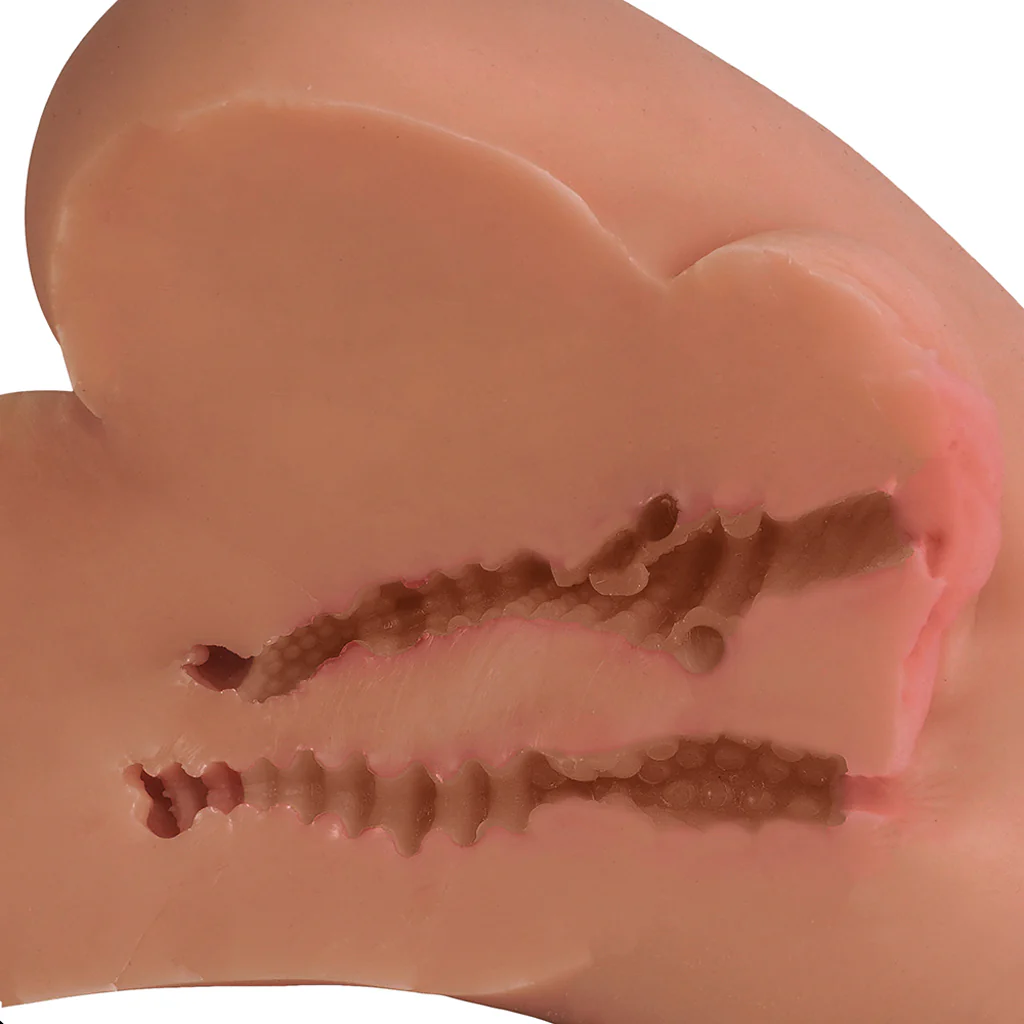 Stroke It Side Banger Pussy & Ass Masturbator in Brown - Image 5