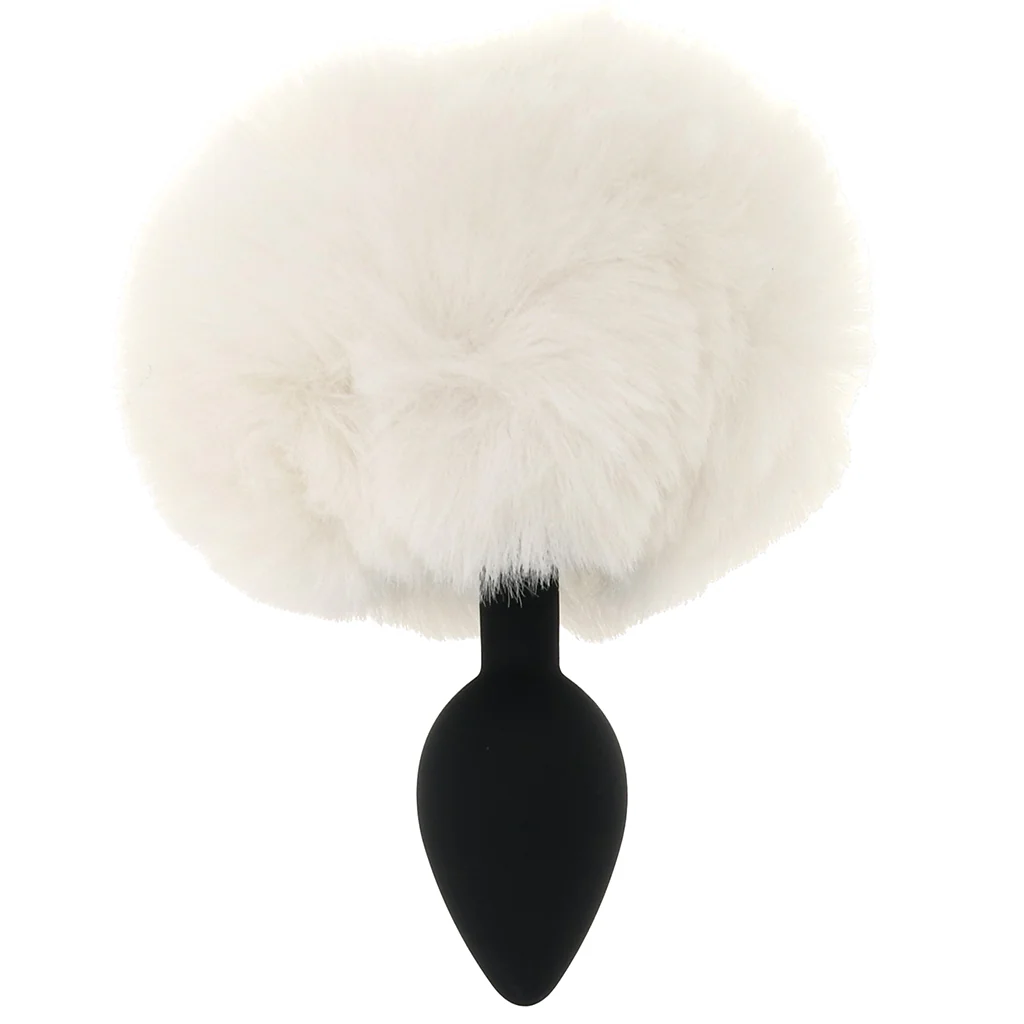 Tailz Fluffy Bunny Tail Silicone Plug in White