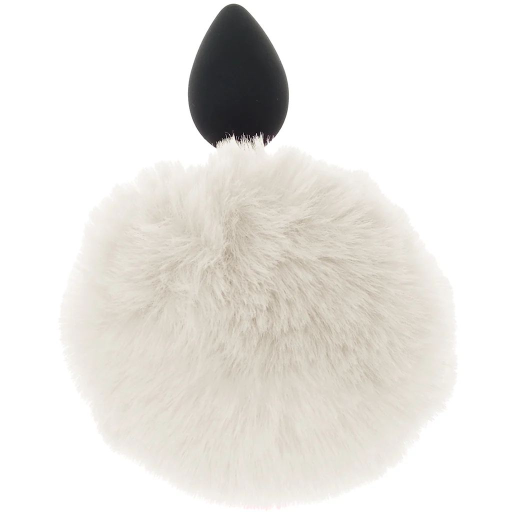 Tailz Fluffy Bunny Tail Silicone Plug in White - Image 3