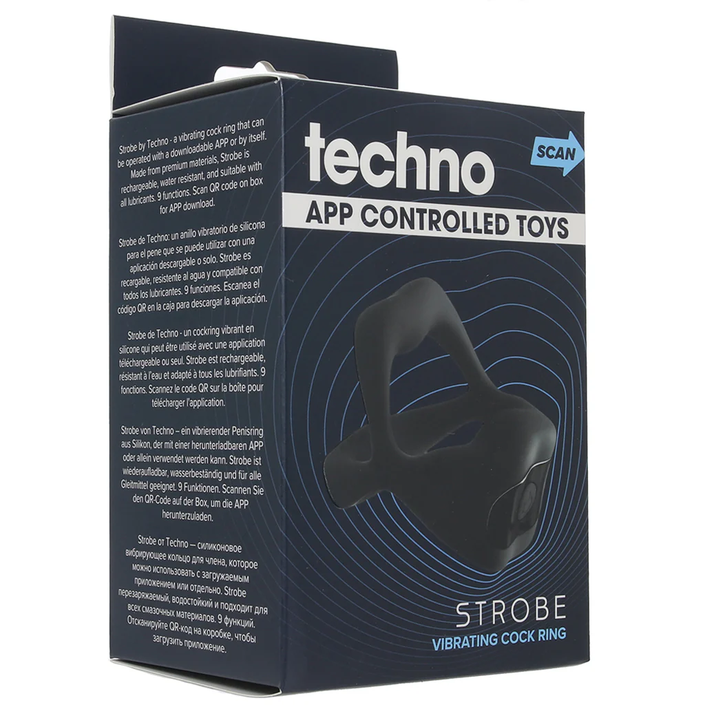 Techno Strobe Vibrating Cock Ring in Black - Image 6