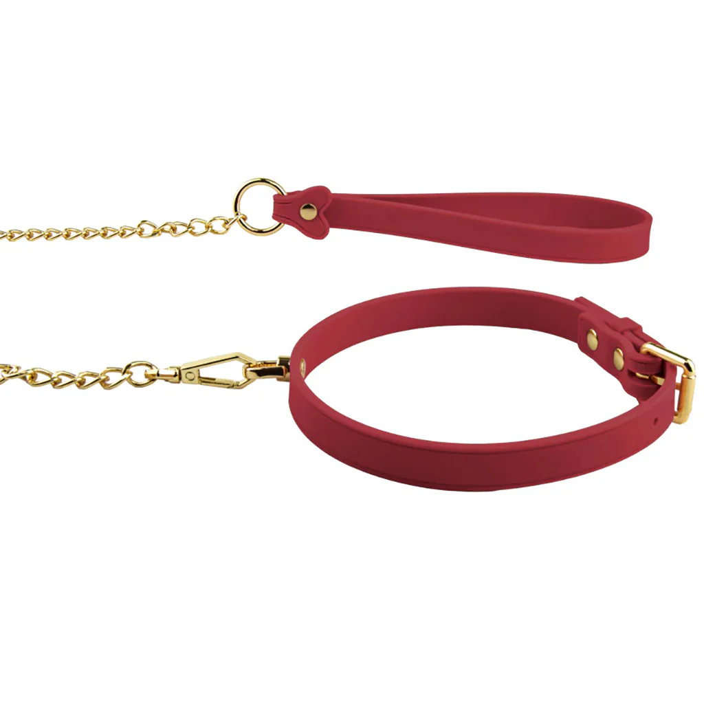 Temptasia Andor Silicone Collar & Leash in Red - Image 2